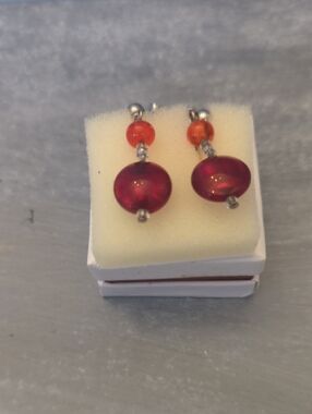 Antica Murrina Murano Glass Earring Red In Color.
